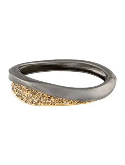 Pre-owned Alexis Bittar Miss Havisham Crystal Encrusted Hinged Bracelet, 6.5" In Multi