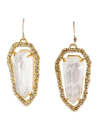Pre-owned Alexis Bittar Miss Havisham Crystal Encrusted Shield Drop Earrings In Multi