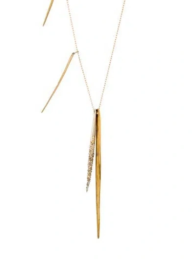 Pre-owned Alexis Bittar Miss Havisham Crystal Long Spear Necklace, 32" In Multi
