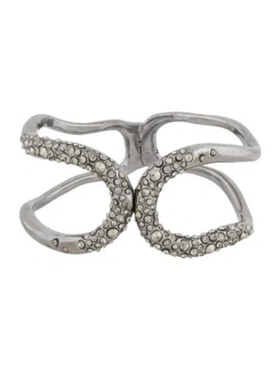 Pre-owned Alexis Bittar Miss Havisham Liquid Crystal Hinged Bracelet, 7" In Multi
