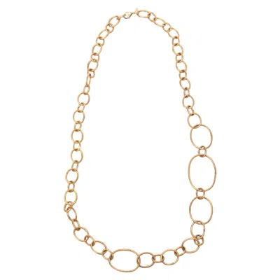 Pre-owned Alexis Bittar Modern Gold Filled Link Chain Necklace 13.5" Usa In Sand