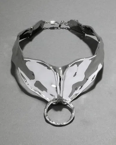 Alexis Bittar Molten Bonded Collar Necklace In Metallic