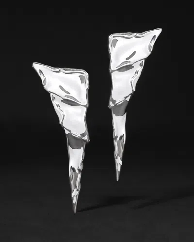 Alexis Bittar Molten Cascade Post Earrings In Silver