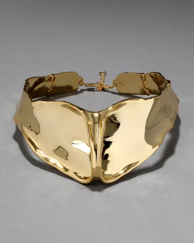 Alexis Bittar Molten Crest Collar Necklace In Gold