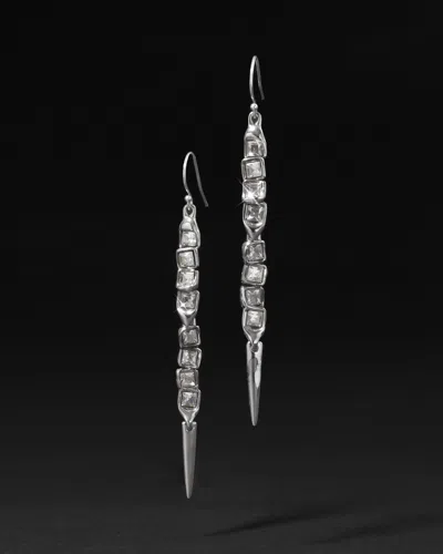 Alexis Bittar Molten Crystal Linear Earrings In Metallic
