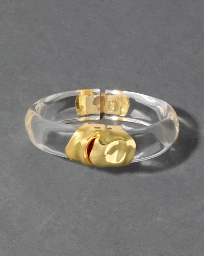 Alexis Bittar Molten Gold Lucite Hinge Bracelet-