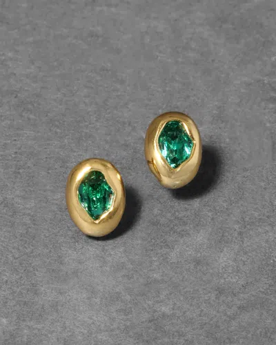 Alexis Bittar Molten Gold Oval Bezel Stud Earring-