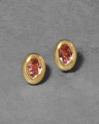 Alexis Bittar Molten Gold Oval Bezel Stud Earring-