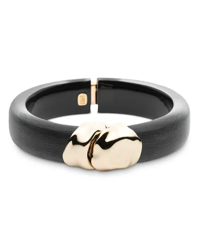 Alexis Bittar Molten Hinge Bracelet In Gold/black