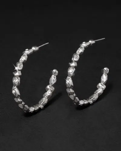 Alexis Bittar Molten Pebble Crystal Hoop Earrings In Metallic