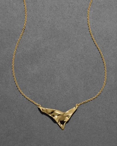 Alexis Bittar Molten Shield Pendant Necklace In Gold
