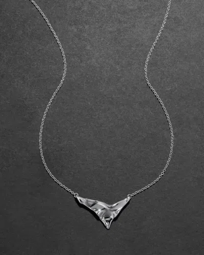 Alexis Bittar Molten Shield Pendant Necklace In Silver