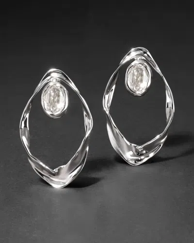 Alexis Bittar Molten Silver Crystal Ribbon Earring- Air