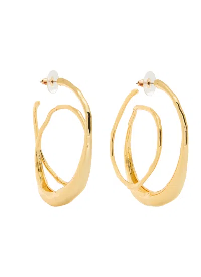 Alexis Bittar Molten Spiral 14kt Gold-plated Hoop Earrings In Pattern