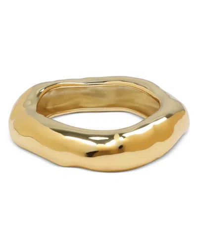 ALEXIS BITTAR MOLTEN WIDE BANGLE BRACELET IN 14K GOLD PLATED