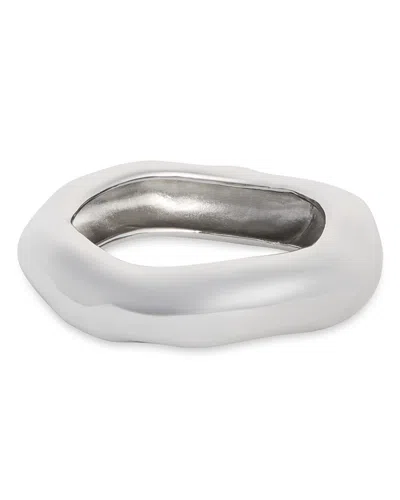 Alexis Bittar Molten Wide Dome Bangle In Silver
