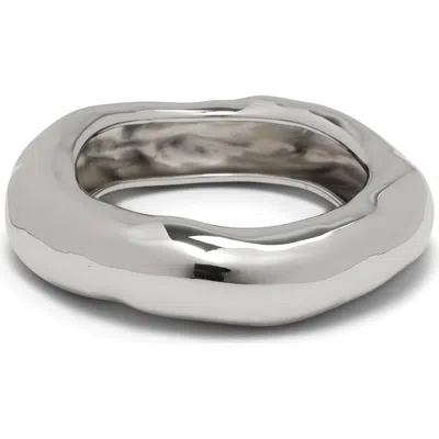 Alexis Bittar Molten Wide Dome Bangle In Silver