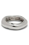 Alexis Bittar Molten Wide Dome Bangle In Silver