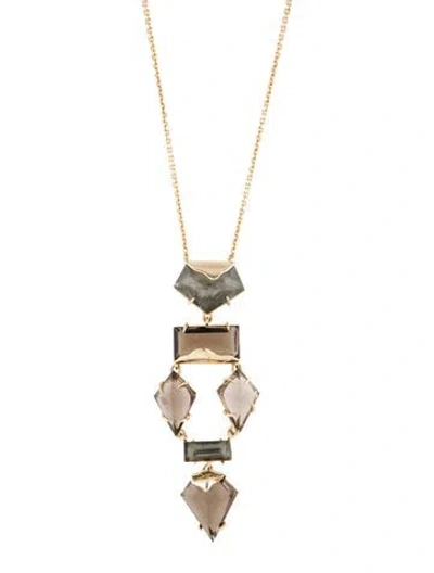 Pre-owned Alexis Bittar Multiple Stone Pendant Necklace, 32"