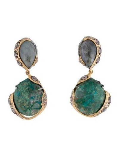 Pre-owned Alexis Bittar Multistone & Crystal Clip-on Earrings