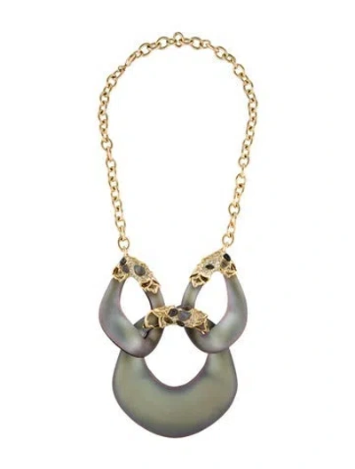 Pre-owned Alexis Bittar Multistone & Crystal Imperial Georgian Lace Lucite Link Necklace, 22"