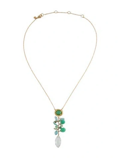 Pre-owned Alexis Bittar Multistone & Crystal Pendant Necklace, 19"