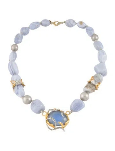 Pre-owned Alexis Bittar Multistone Element Beaded Collar Necklace, 20"