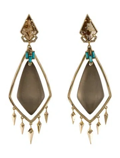 Pre-owned Alexis Bittar Multistone, Lucite & Crystal Chandelier Earrings