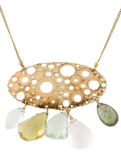 Pre-owned Alexis Bittar Multistone Pendant Necklace, 16"