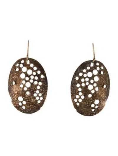 Pre-owned Alexis Bittar Oval Textured Drop Earrings In Multi