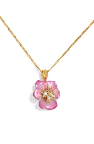 Alexis Bittar Pansy Pendant Necklace, 16-18 In Pink/gold