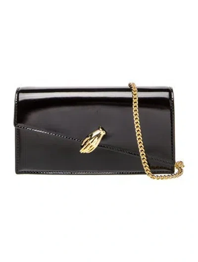 Pre-owned Alexis Bittar Patent Leather Crossbody Bag Small In Black