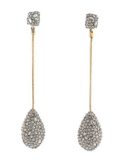 Pre-owned Alexis Bittar Pave Crystal Teardrop Earrings In Multicolor