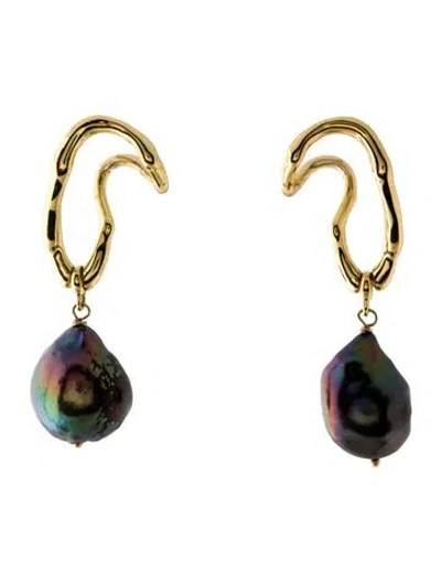 Pre-owned Alexis Bittar Pearl Drop Earrings In Multi