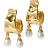 Alexis Bittar Perla Drop Hoop Earrings In Stones