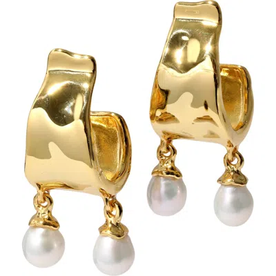Alexis Bittar Perla Drop Hoop Earrings In Stones