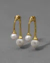 Alexis Bittar Perla Front Back Post Earrings In Gold