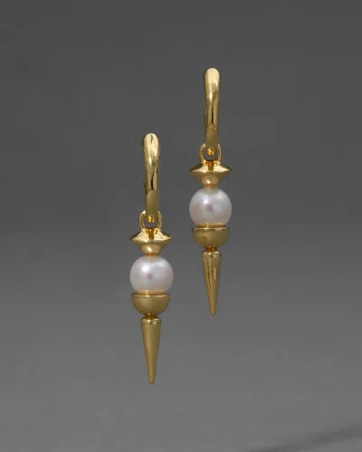 Alexis Bittar Perla Spear Drop Hoop Earrings In Gold
