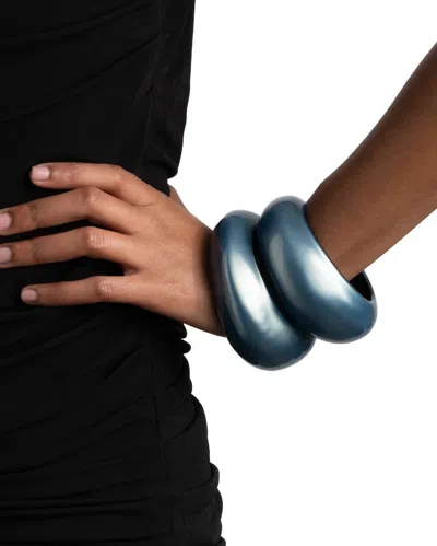 Alexis Bittar Puffy Lucite Tapered Bangle Bracelet- In Blue