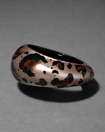 Alexis Bittar Puffy Lucite Tapered Bangle Bracelet- In Brown