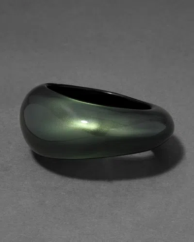 Alexis Bittar Puffy Lucite Tapered Bangle Bracelet- In Scarab Green