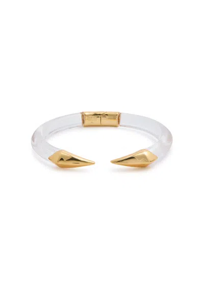 Alexis Bittar Pyramid Lucite And 14kt Gold-plated Bracelet In White