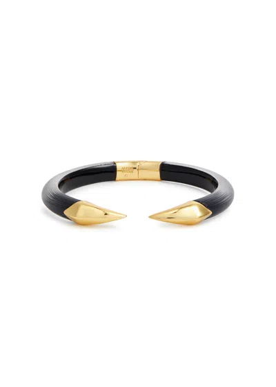 Alexis Bittar Pyramid Lucite And 14kt Gold-plated Bracelet In Black
