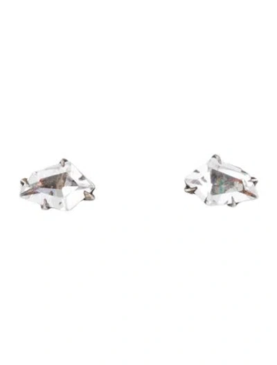 Pre-owned Alexis Bittar Quartz Midnight Marquis Kite Stud Earrings In Multi