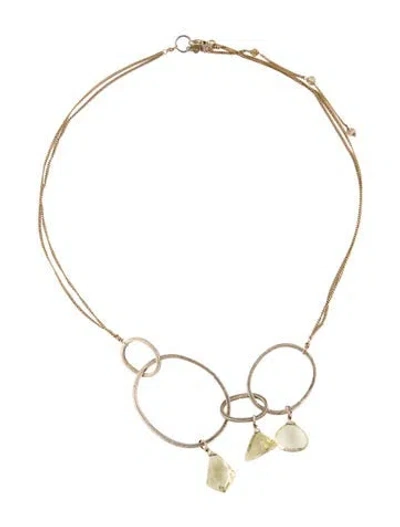 Pre-owned Alexis Bittar Quartz Oval Link Collar Necklace, 17.5" In Multi