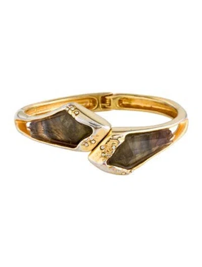 Pre-owned Alexis Bittar Resin & Crystal Cuff Bracelet, 7" In Multi