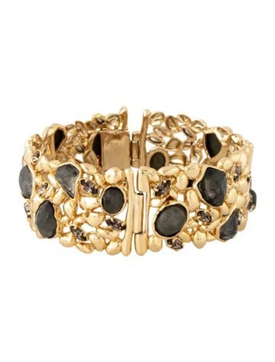 Pre-owned Alexis Bittar Resin & Crystal Miss Havisham Link Bracelet, 7.5" In Silver