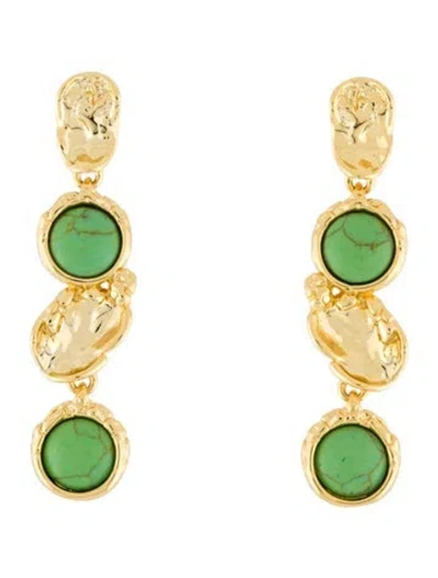 Pre-owned Alexis Bittar Resin Drop Earrings In Green