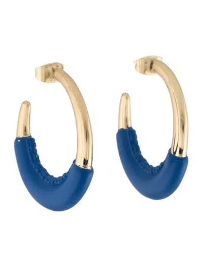 Pre-owned Alexis Bittar Resin Hoop Earrings In Blue