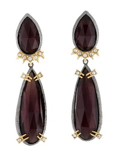 Pre-owned Alexis Bittar Rhinestone & Crystal Drop Earrings In Multi